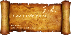 Finta Libériusz névjegykártya